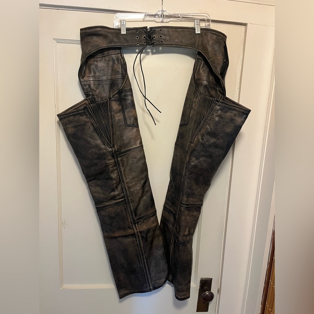 Unisex Hot Leathers Brown Motorcycle Chaps